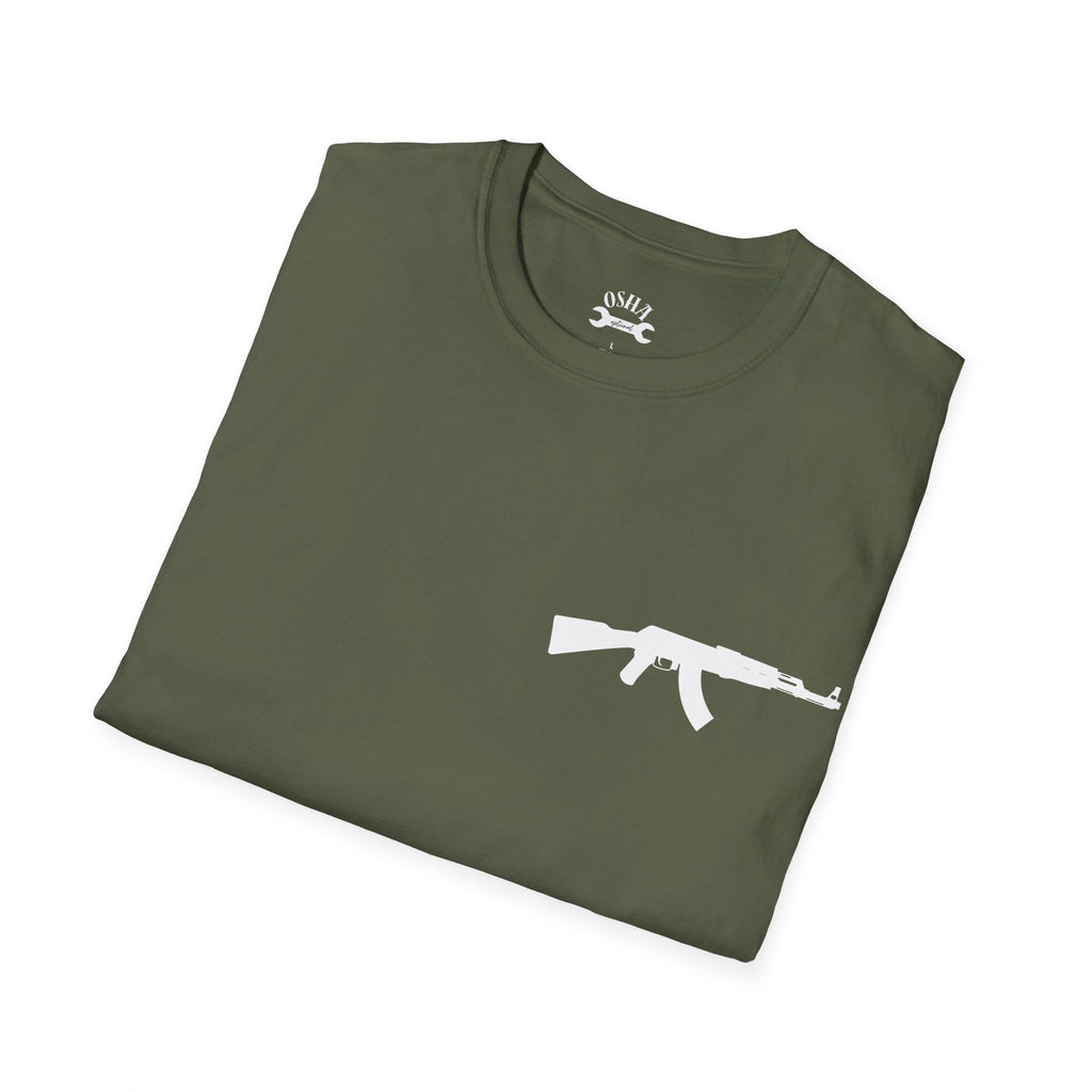 Problem Solver T-Shirt — Raccoon Holding Rifle Graphic Tee