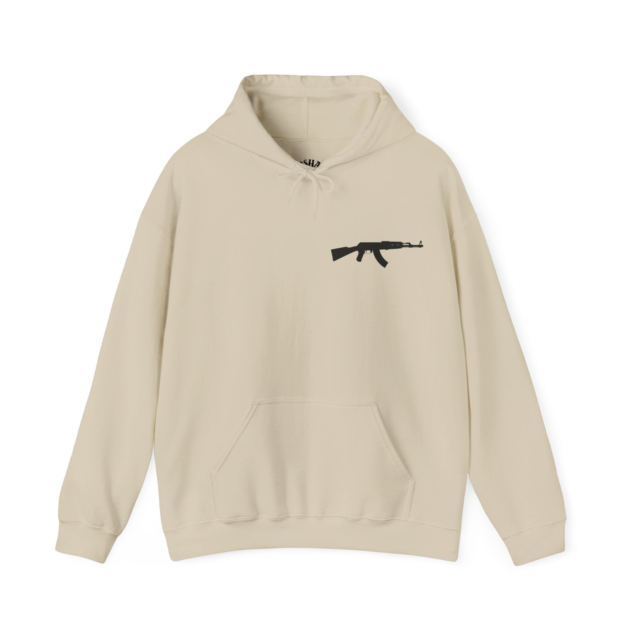 Problem Solver Raccoon Hoodie — Raccoon Holding AK-47 Graphic Hoodie