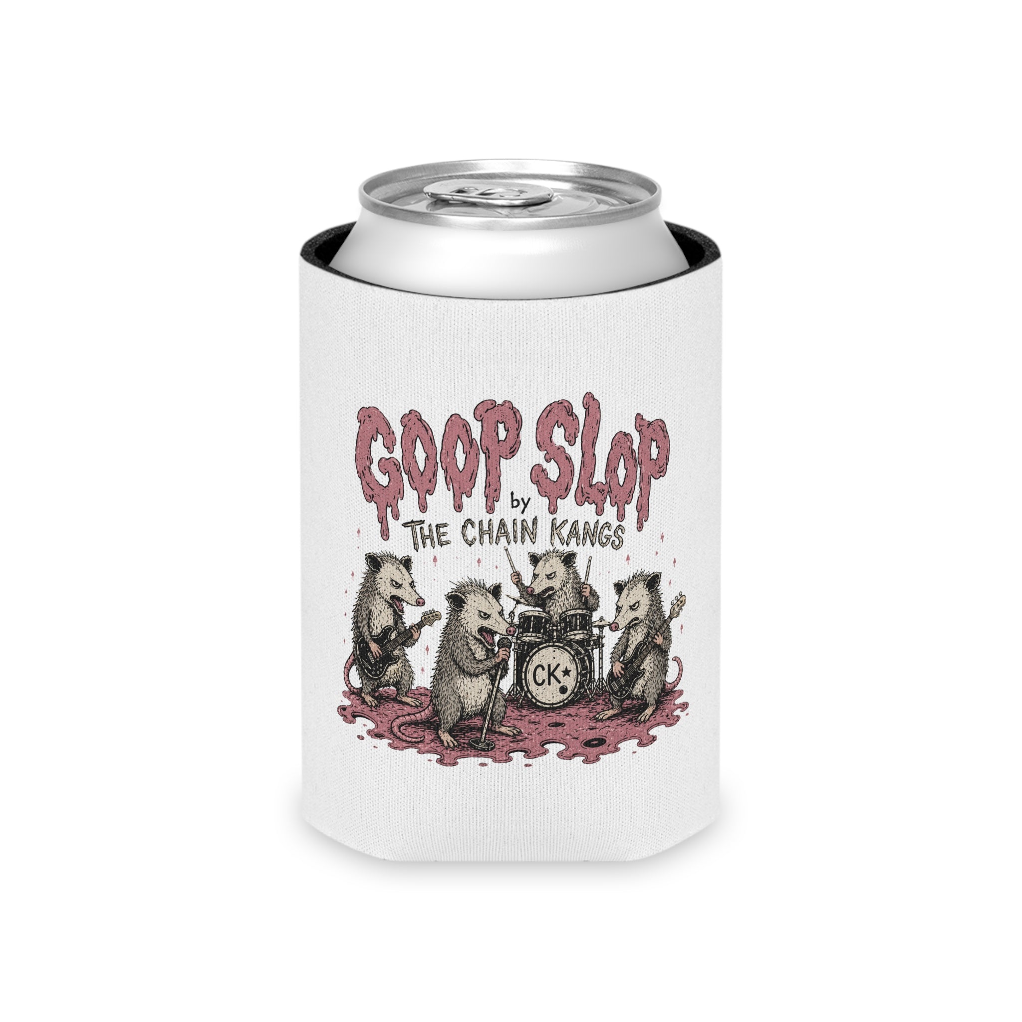 Can Cooler — "Goop Slop The Chain Kangs" Band Art Can Koozie