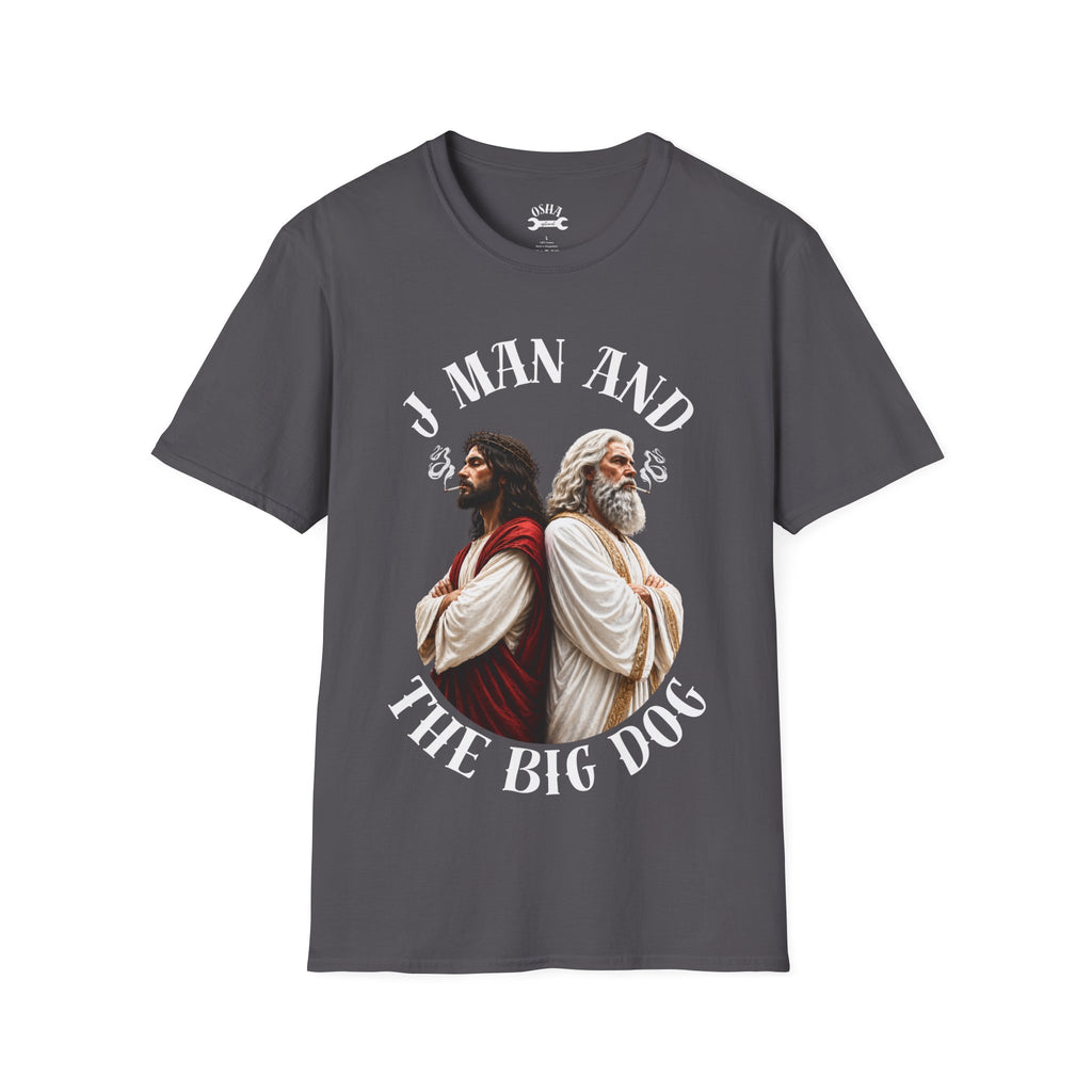 J Man and The Big Dog T-Shirt — Funny satire t-shirts