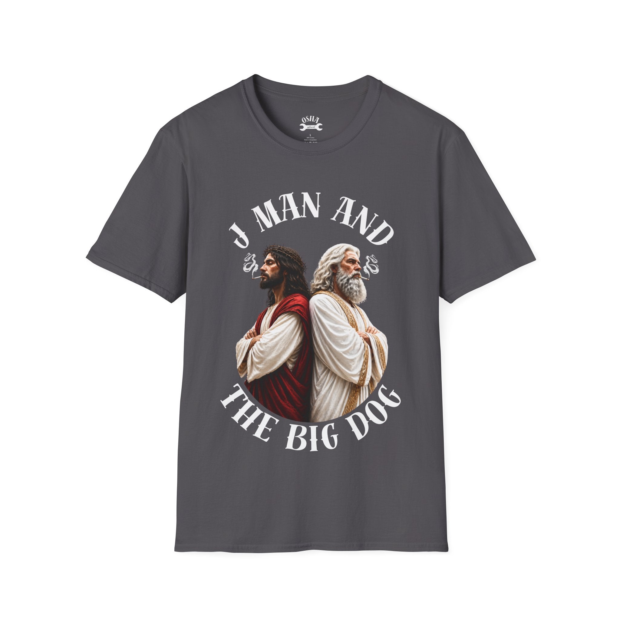 J Man and The Big Dog T-Shirt — Funny satire t-shirts