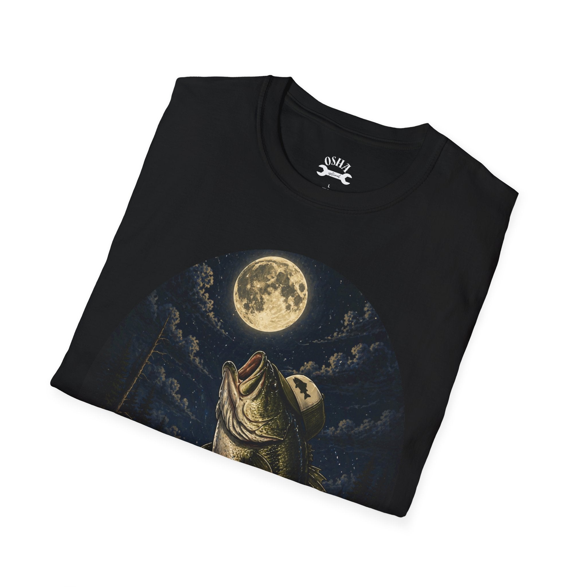Bass Moon T-Shirt — Night Fishing Graphic Tee