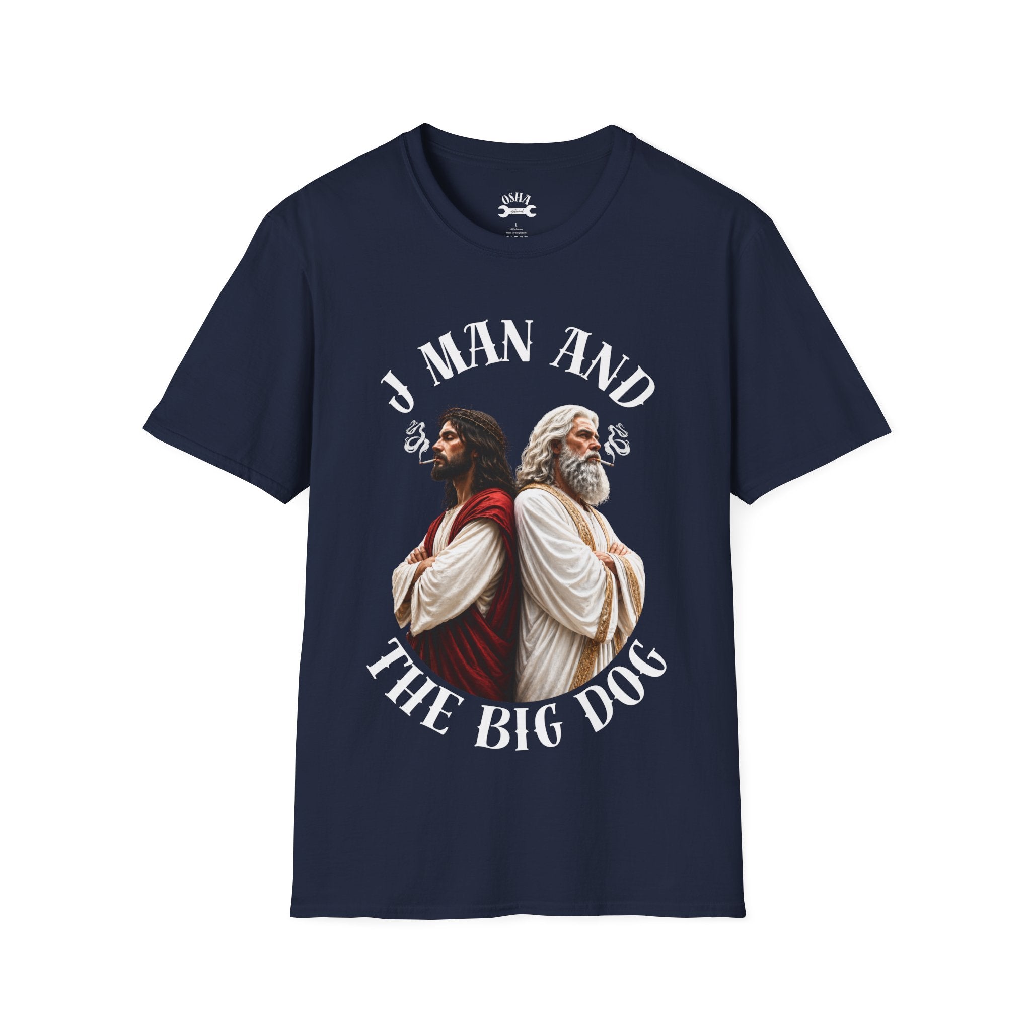 J Man and The Big Dog T-Shirt — Funny satire t-shirts