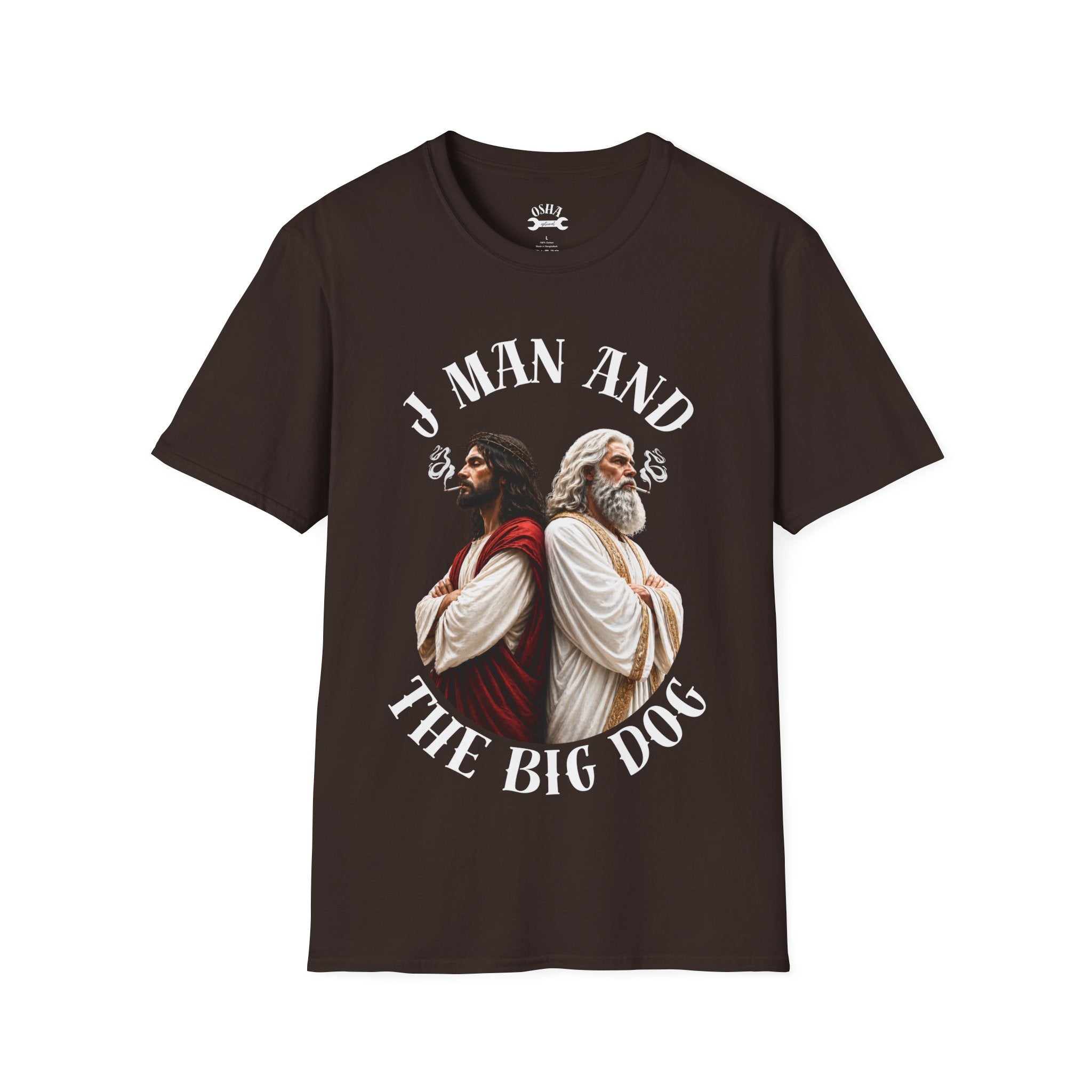 J Man and The Big Dog T-Shirt — Funny satire t-shirts