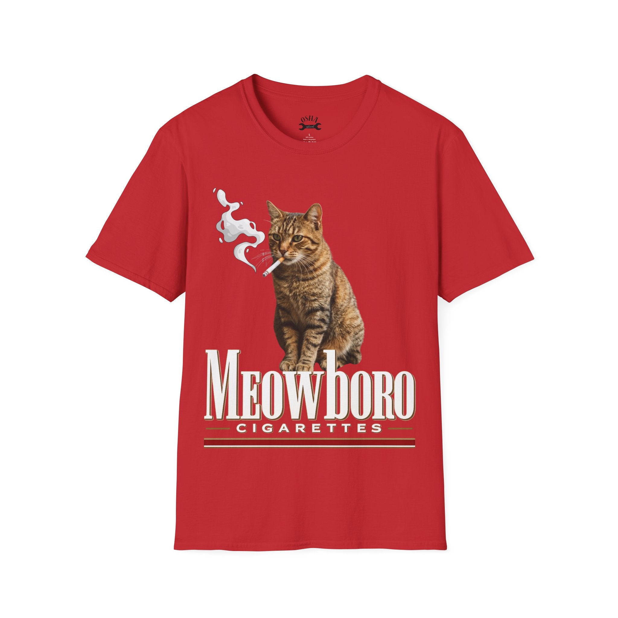 Meowboro Cigarettes T-Shirt — Retro Smoking Cat Graphic Tee