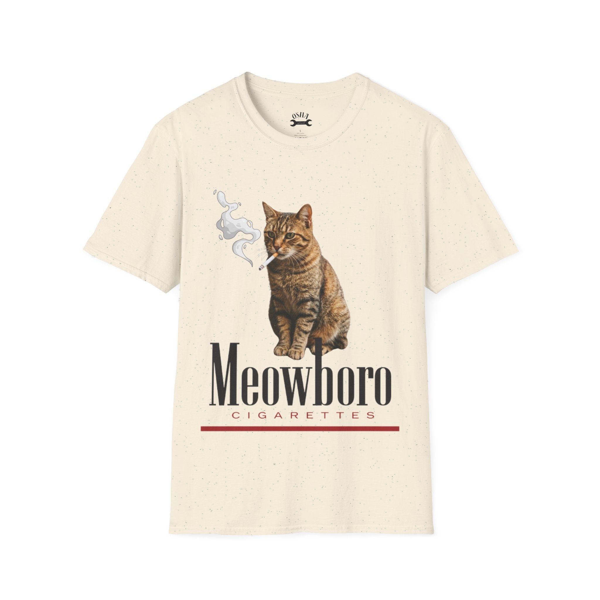 Meowboro Cigarettes T-Shirt — Retro Smoking Cat Graphic Tee