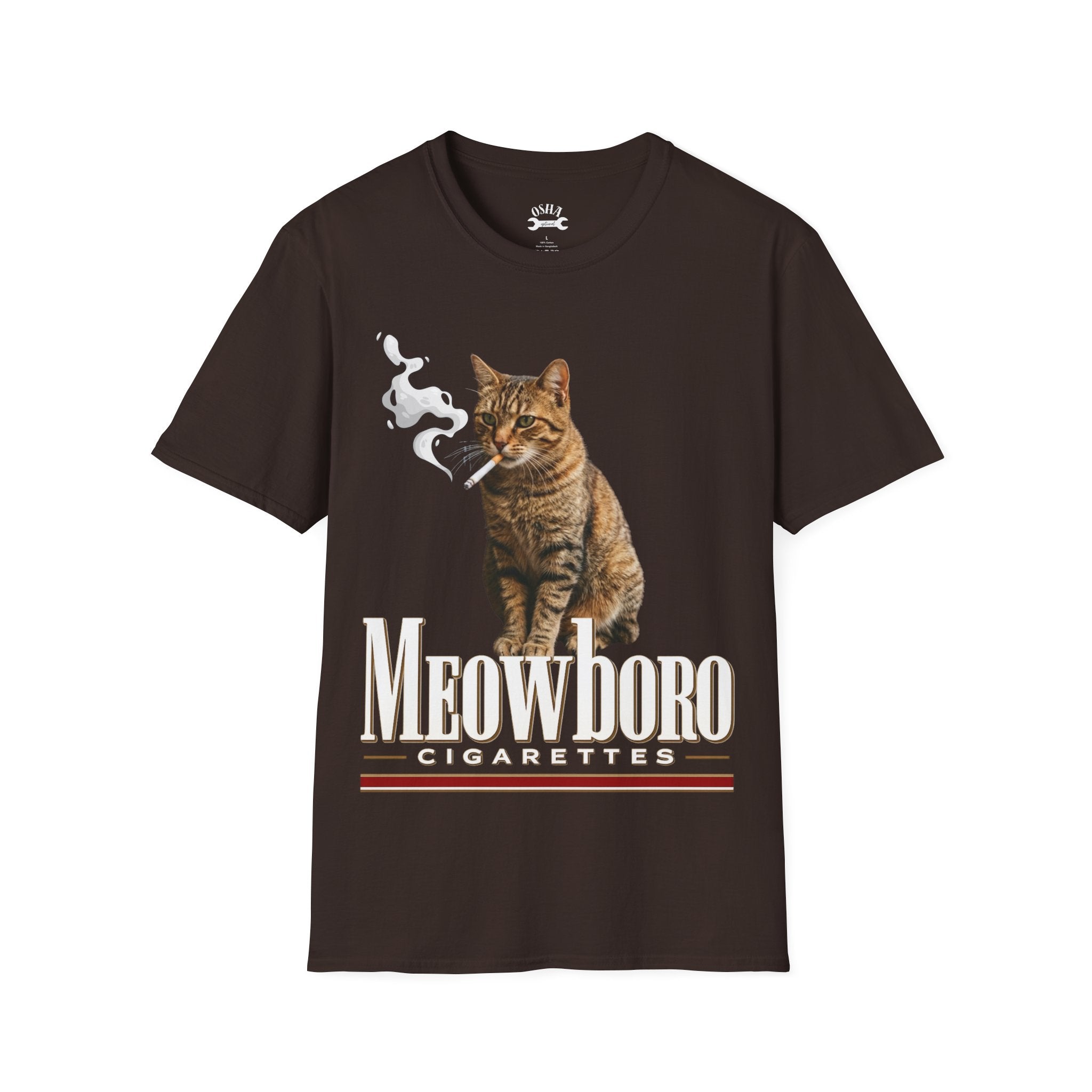 Meowboro Cigarettes T-Shirt — Retro Smoking Cat Graphic Tee