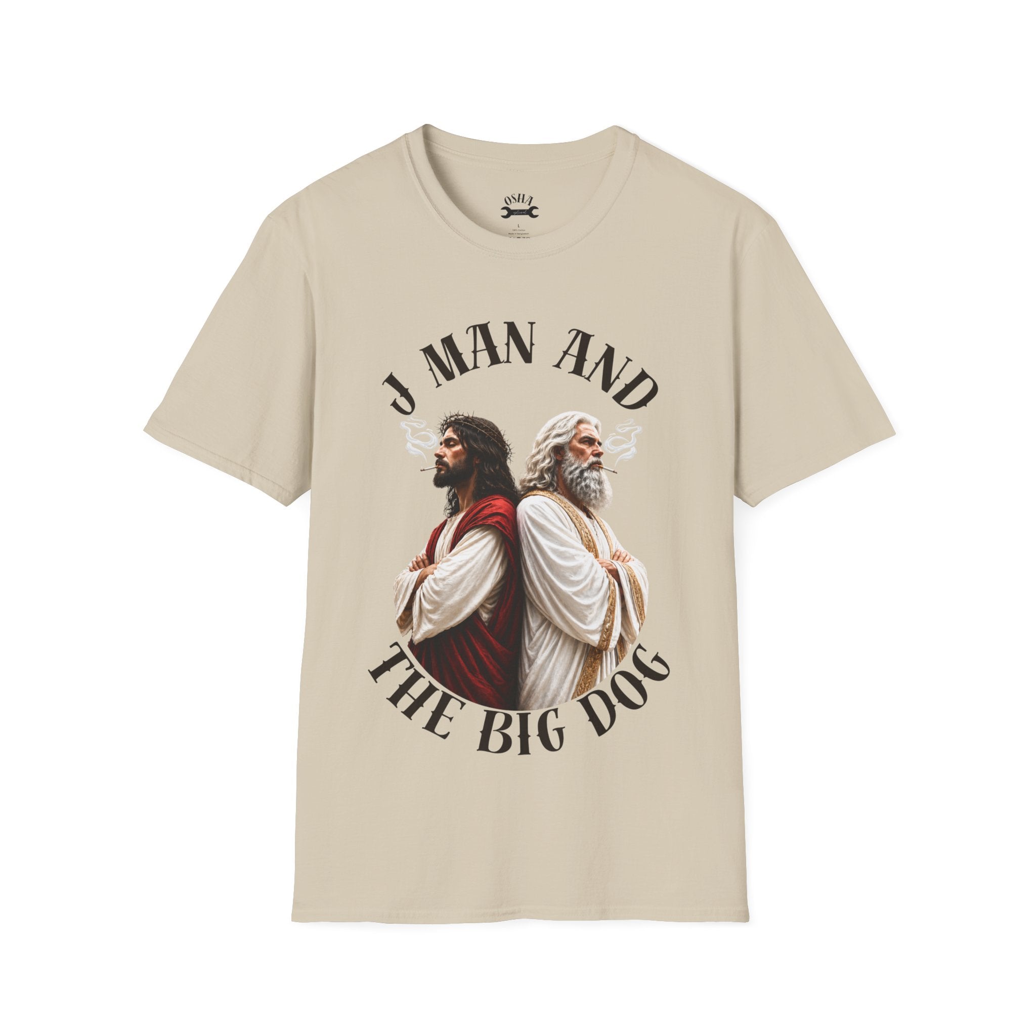J Man and The Big Dog T-Shirt — Funny satire t-shirts