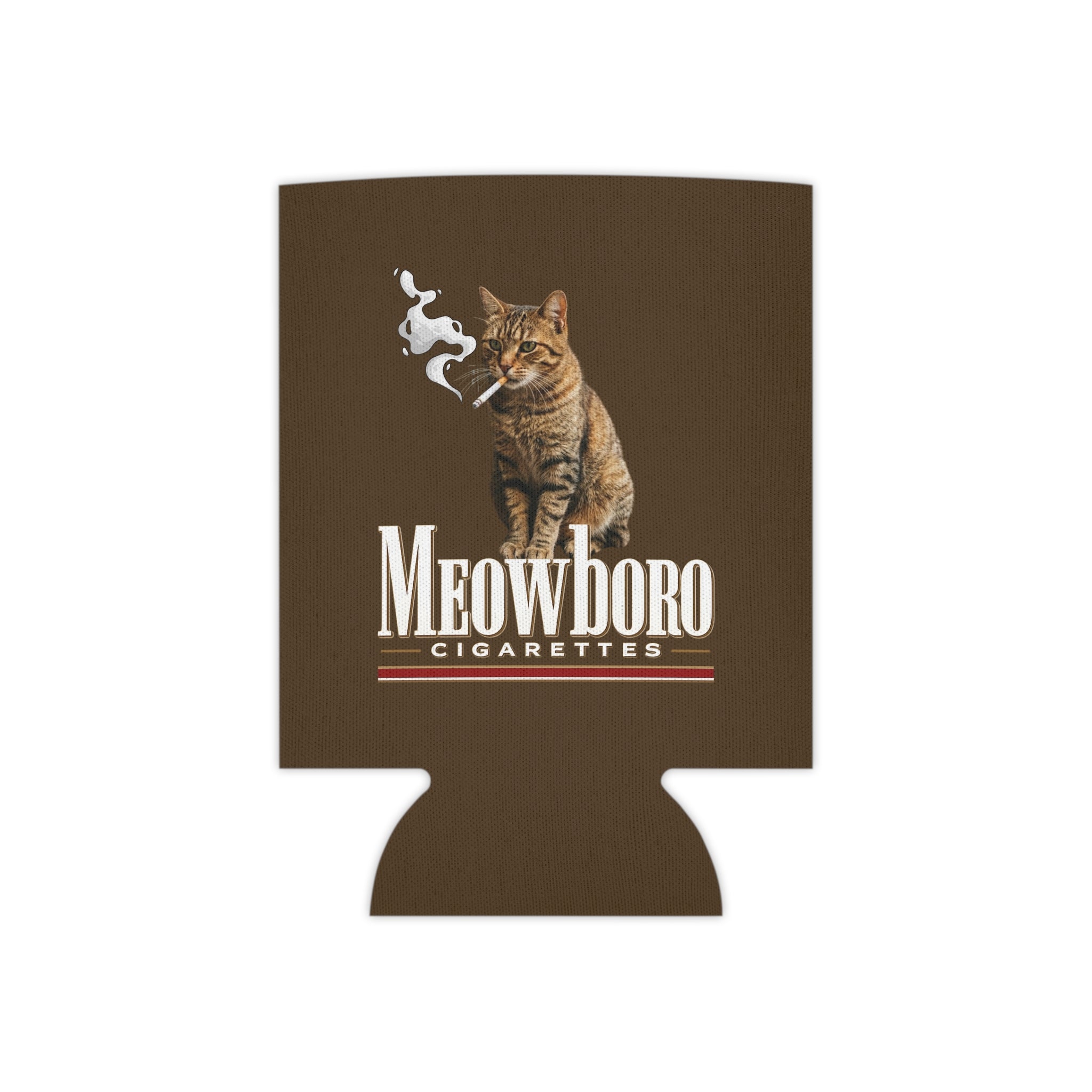 Can Cooler — "Meowboro Cigarettes" Retro Cat Design