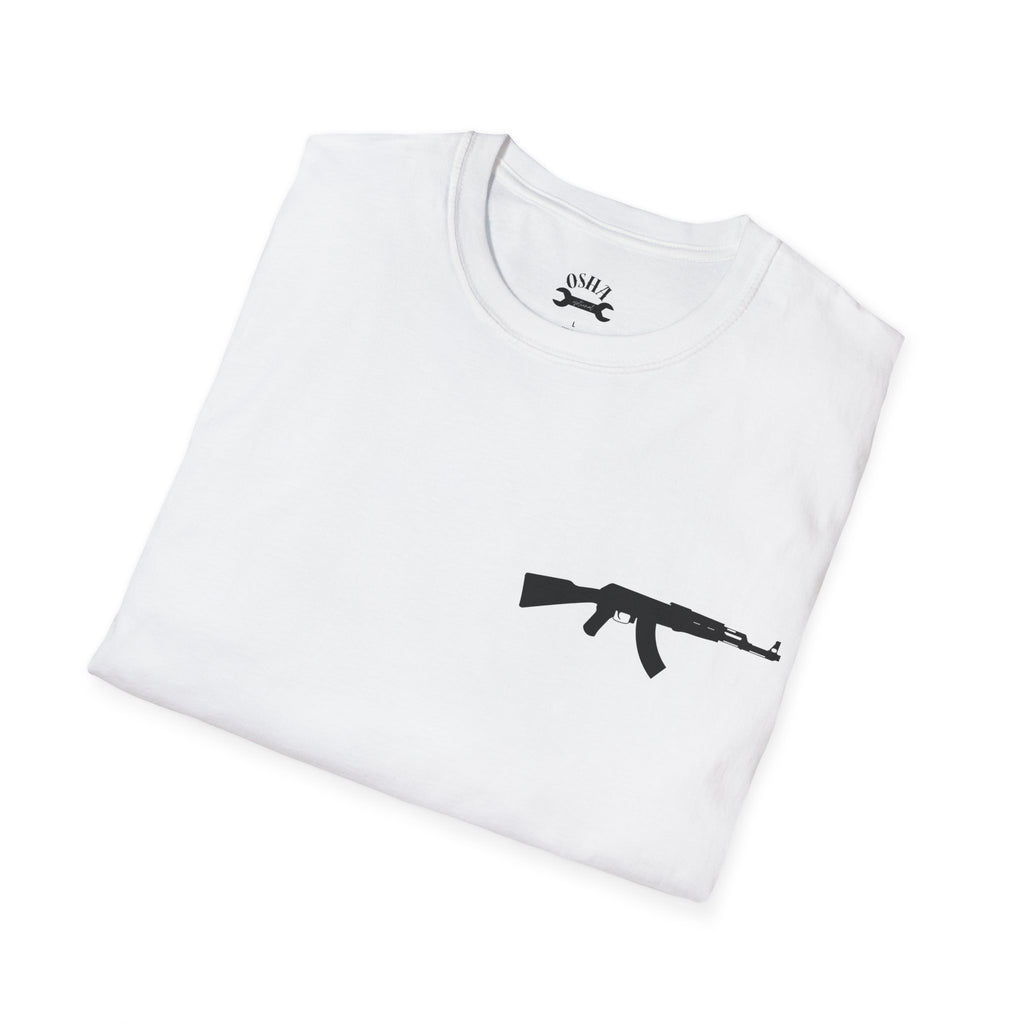 Problem Solver T-Shirt — Raccoon Holding Rifle Graphic Tee