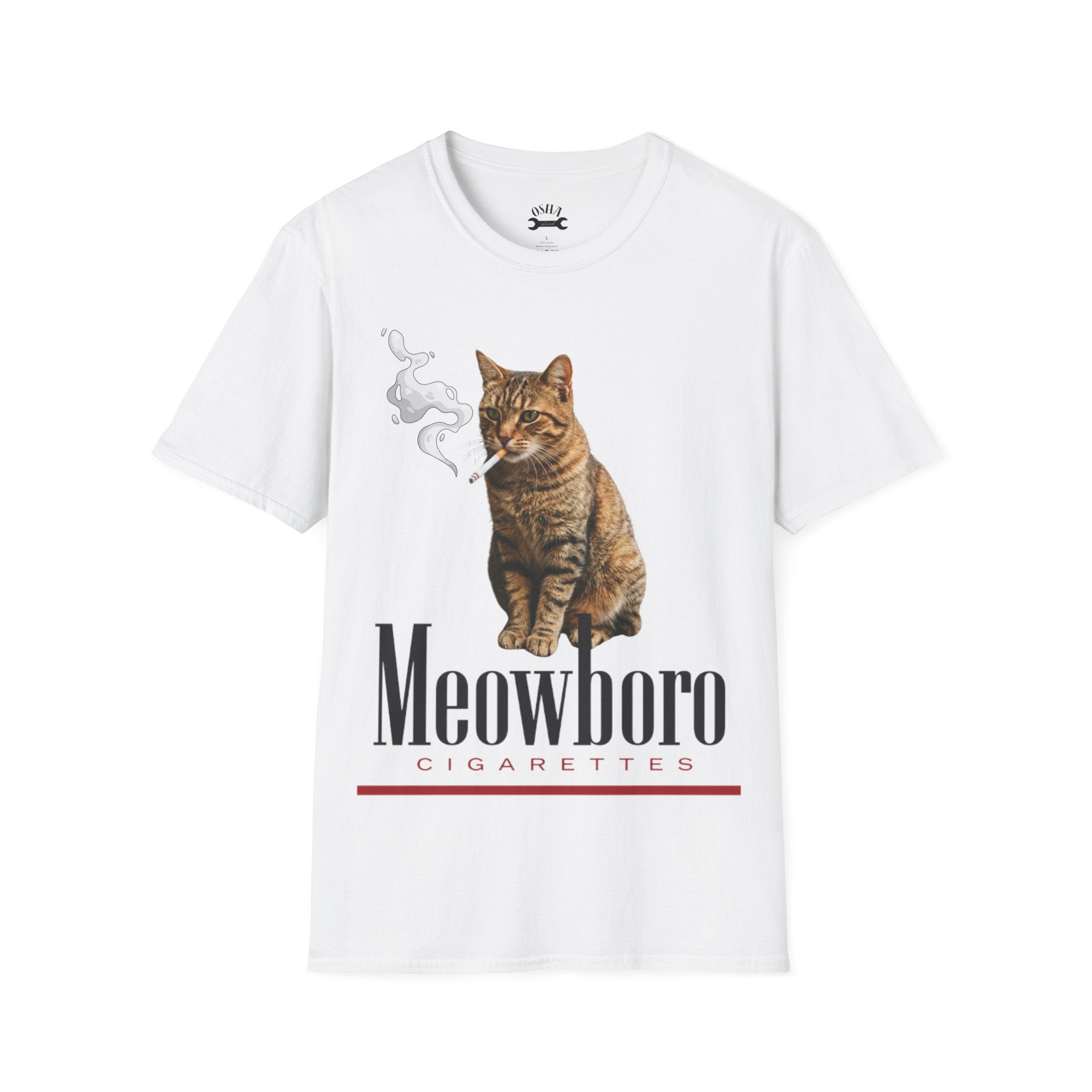 Meowboro Cigarettes T-Shirt — Retro Smoking Cat Graphic Tee