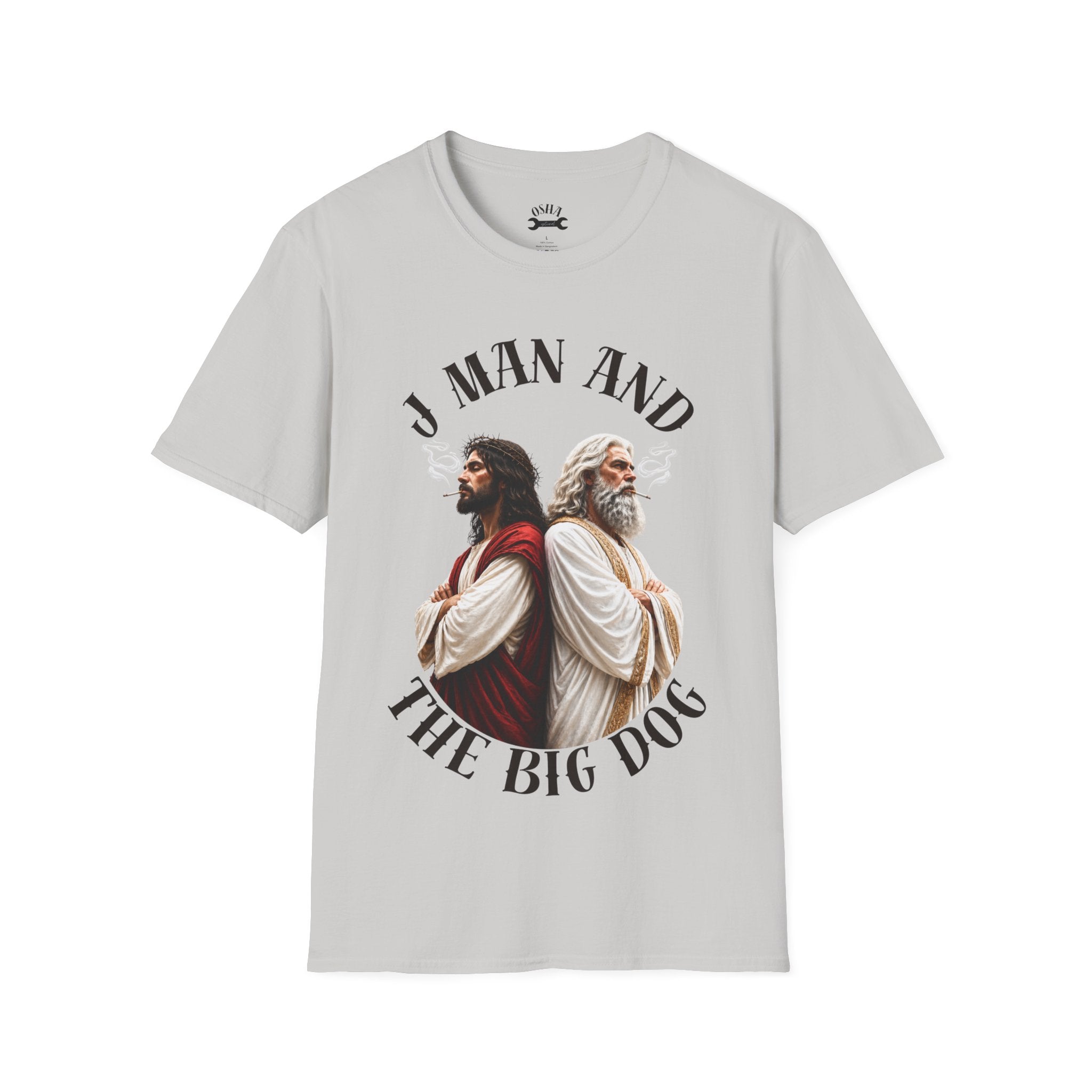 J Man and The Big Dog T-Shirt — Funny satire t-shirts