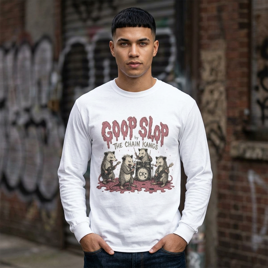 Goop Slop Tour Long Sleeve T-Shirt — "Goop Slop" The Chain Kangs 2024 Band Tee