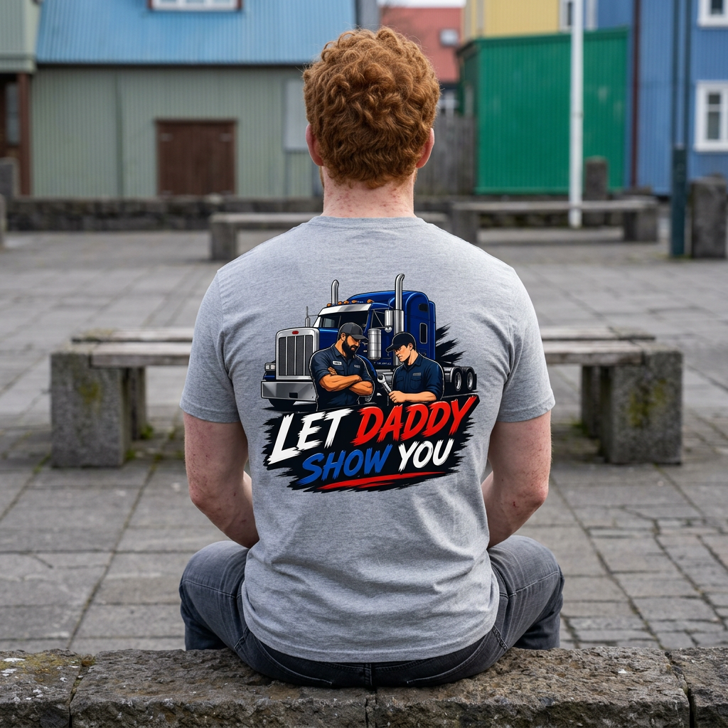 Let Daddy Show You T-Shirt — Semi Truck Crew Tee