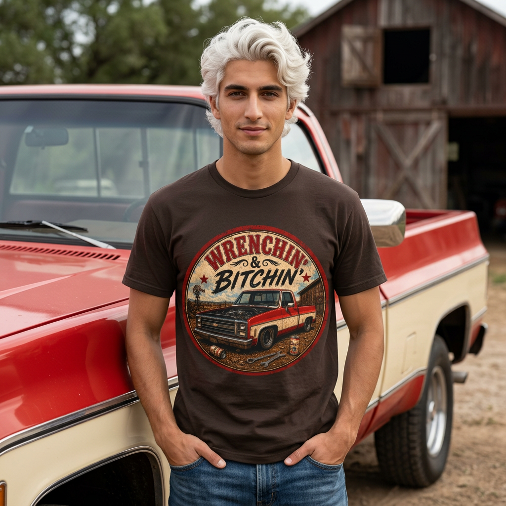 T-Shirt — Wrenchin' & Bitchin' Vintage Truck Graphic Tee