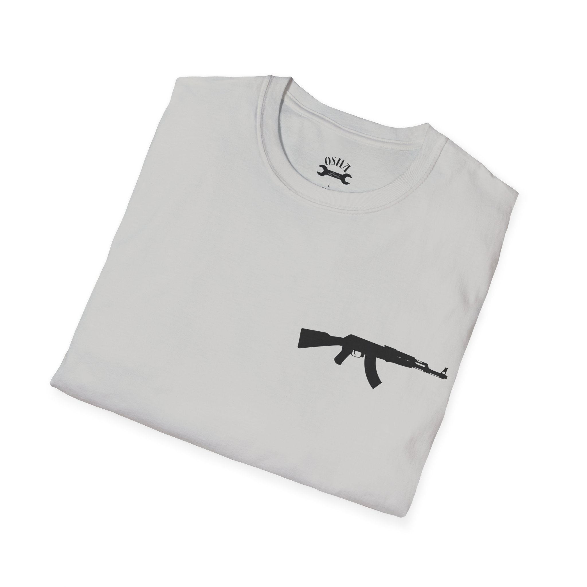 Problem Solver T-Shirt — Raccoon Holding Rifle Graphic Tee