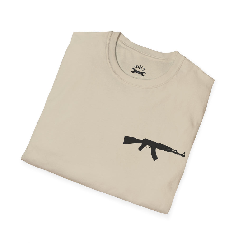 Problem Solver T-Shirt — Raccoon Holding Rifle Graphic Tee