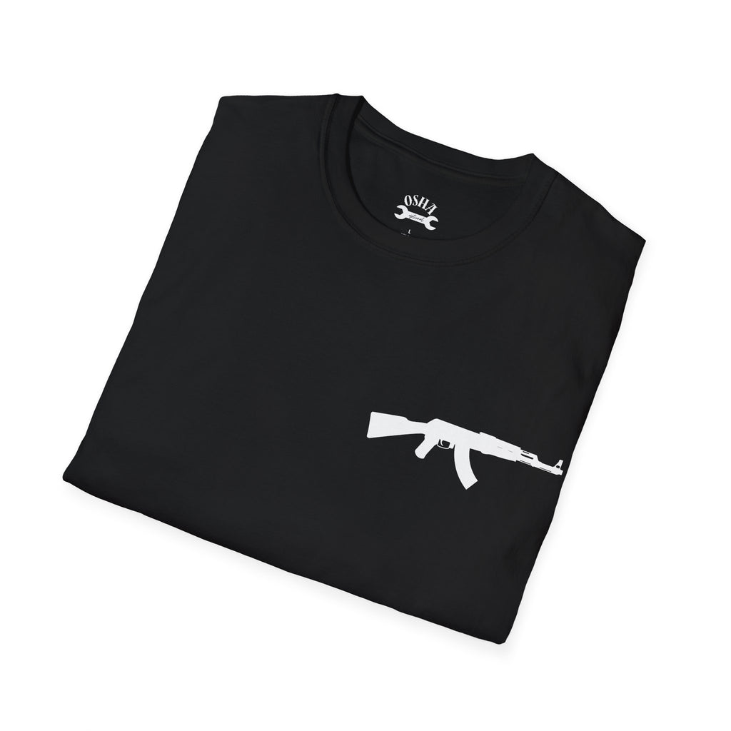 Problem Solver T-Shirt — Raccoon Holding Rifle Graphic Tee