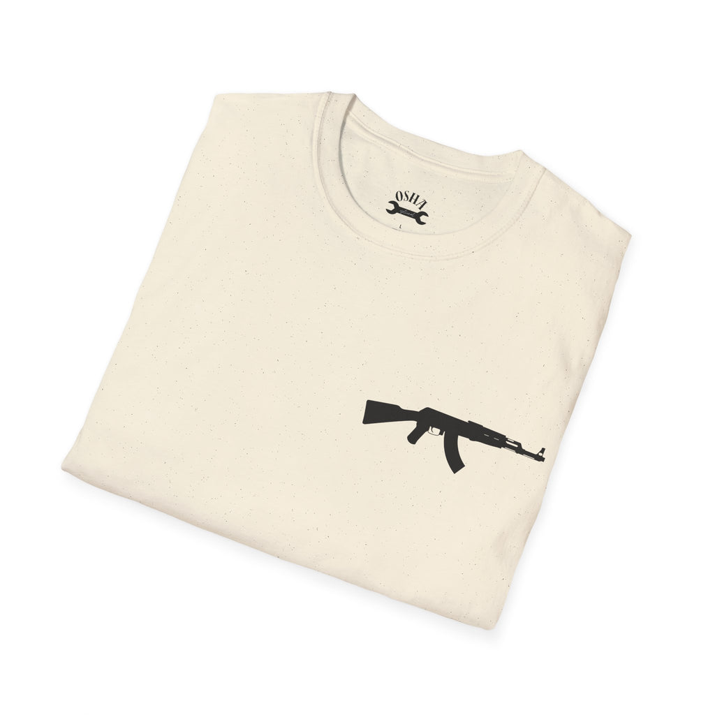 Problem Solver T-Shirt — Raccoon Holding Rifle Graphic Tee
