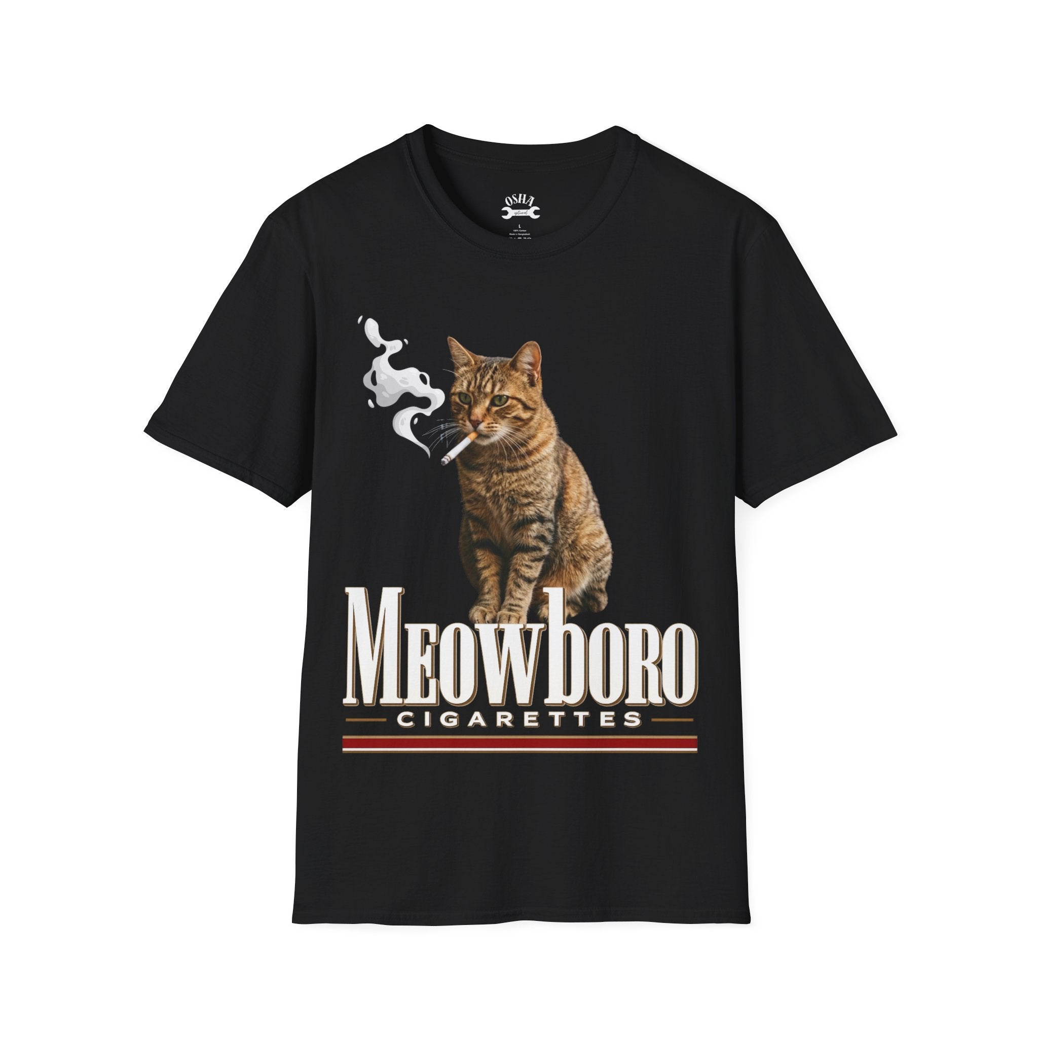 Meowboro Cigarettes T-Shirt — Retro Smoking Cat Graphic Tee