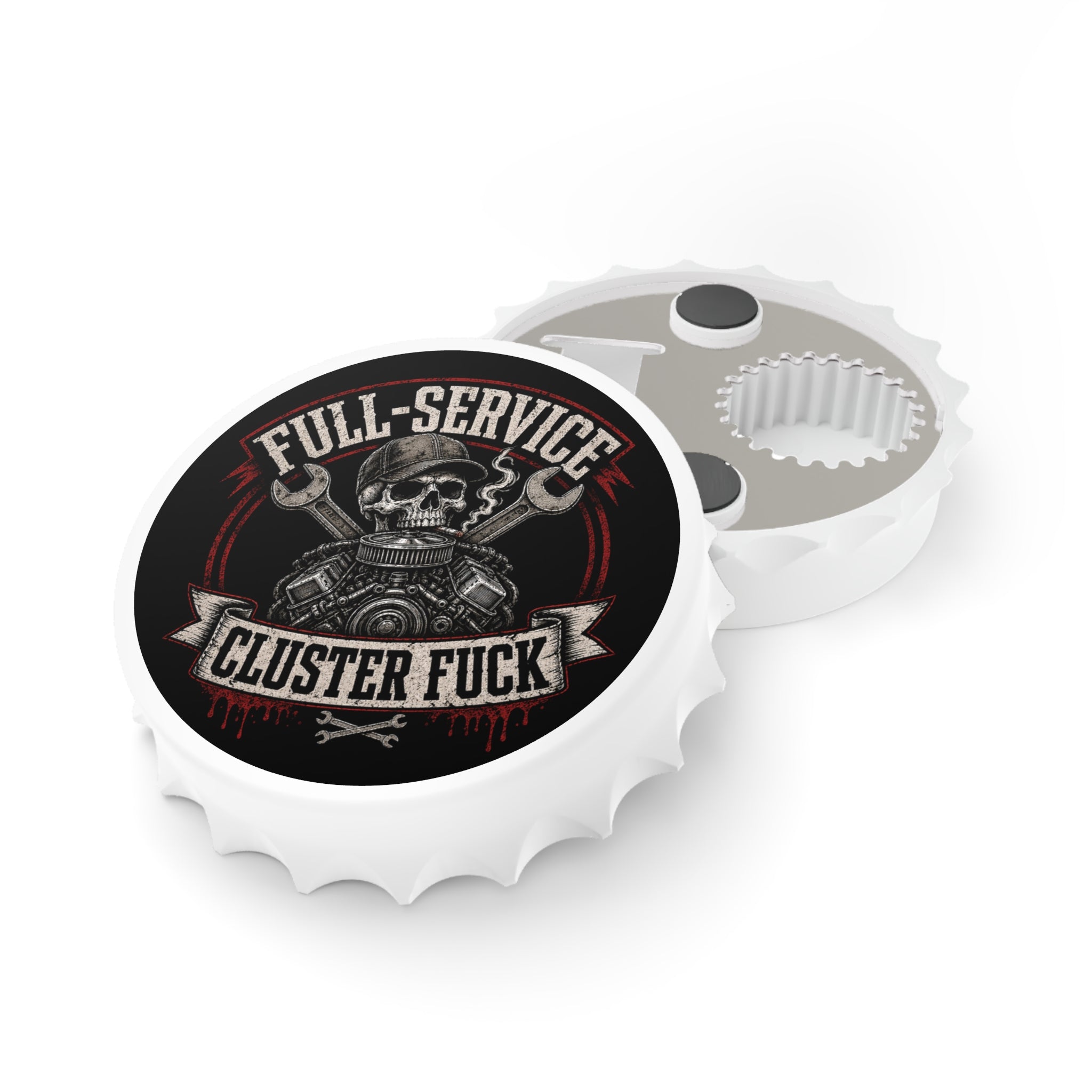 Bottle Opener – "Full-Service Cluster F***" Skull Wrench Design