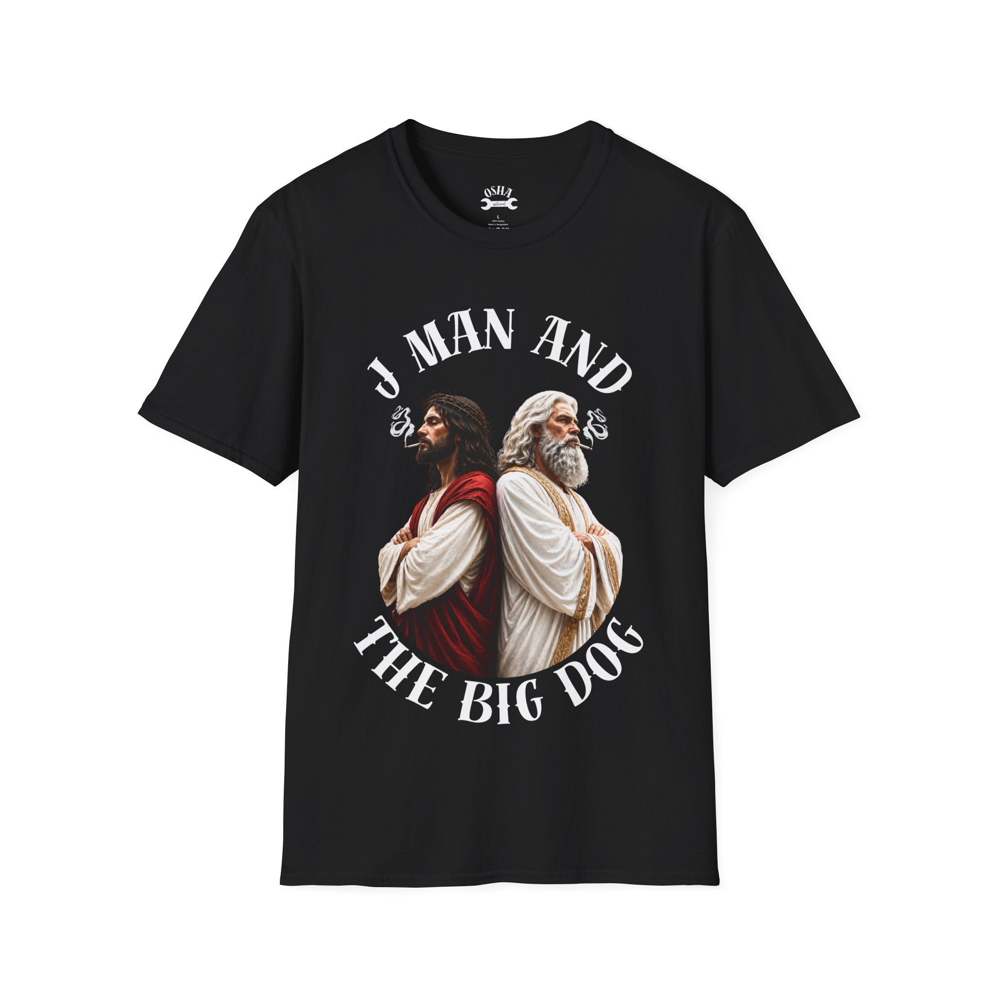 J Man and The Big Dog T-Shirt — Funny satire t-shirts