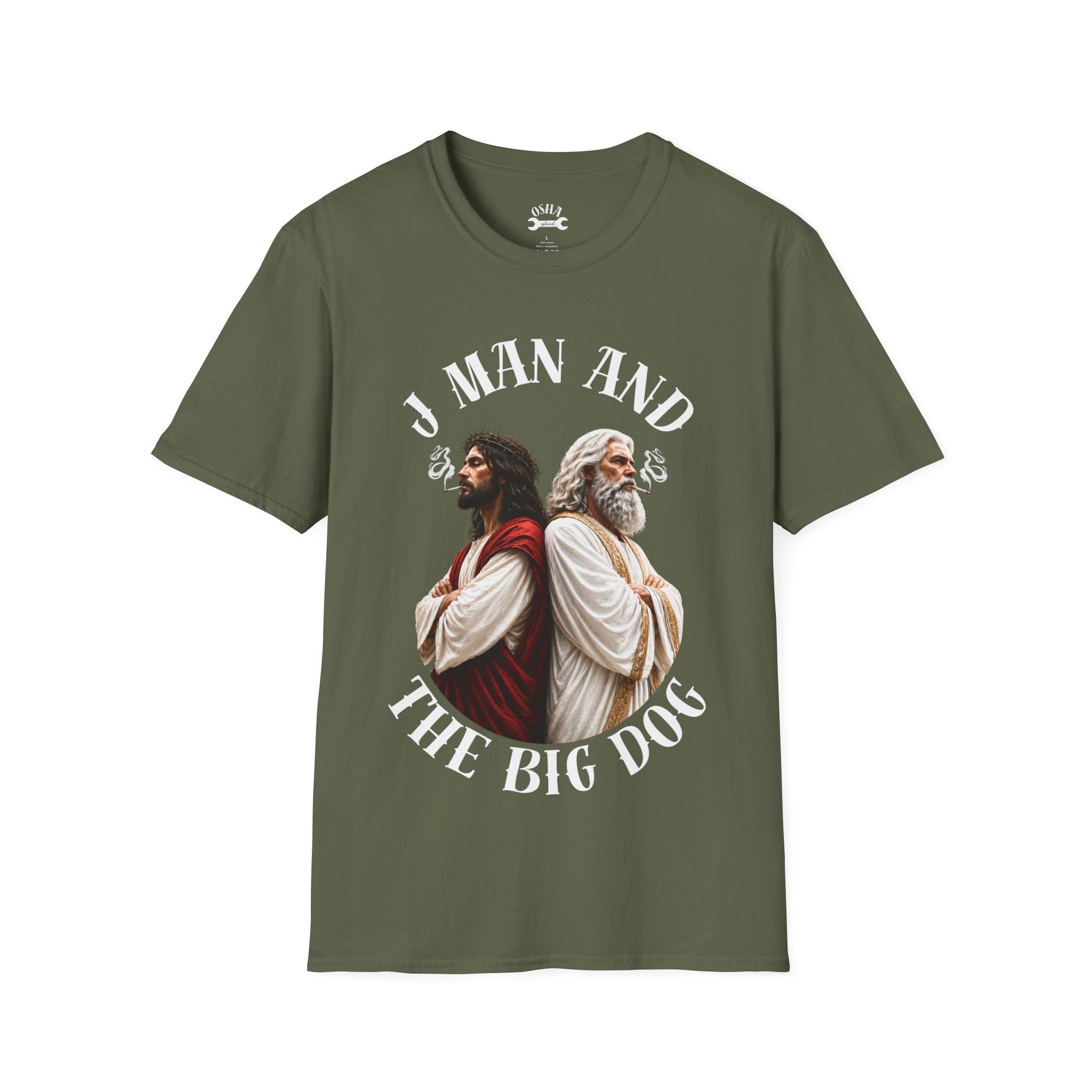 J Man and The Big Dog T-Shirt — Funny satire t-shirts