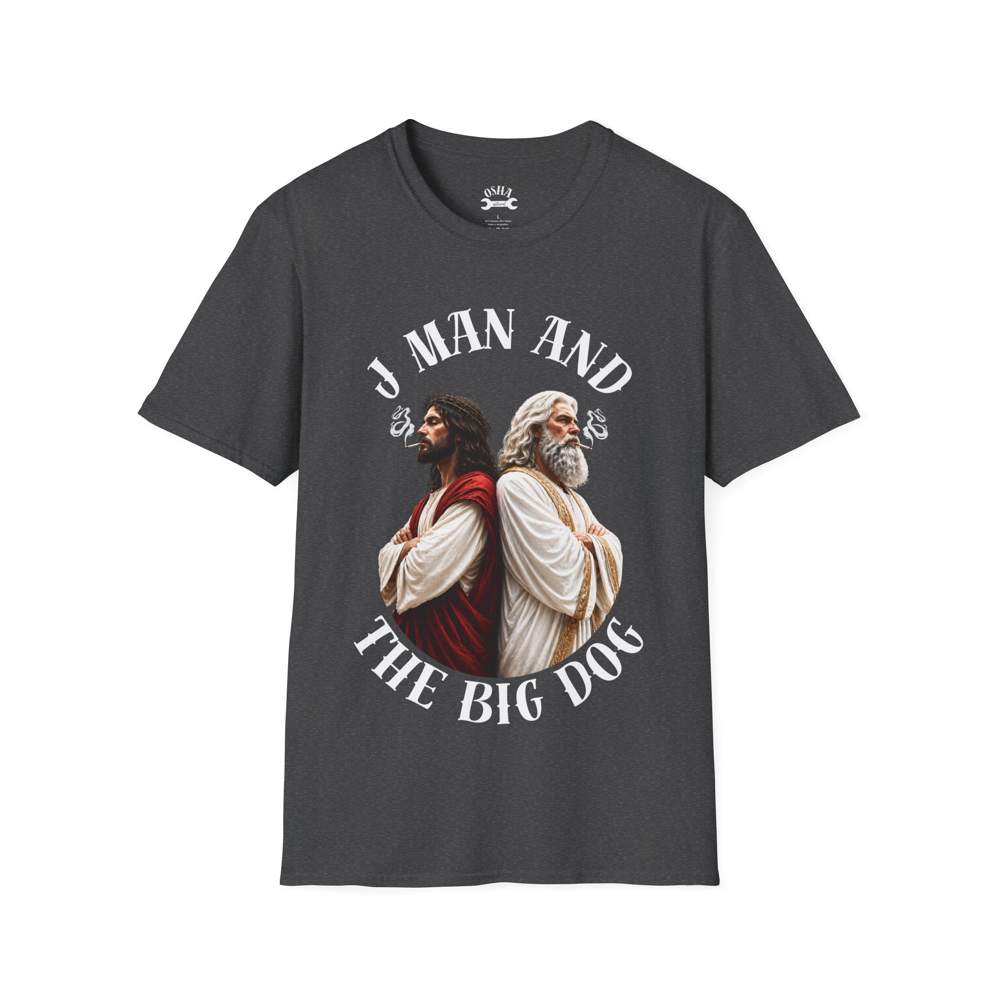 J Man and The Big Dog T-Shirt — Funny satire t-shirts