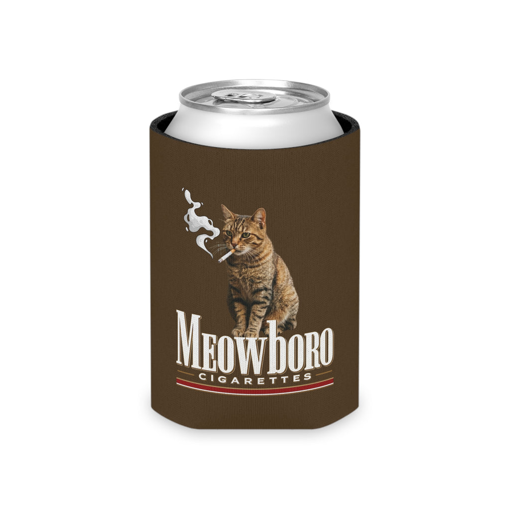 Can Cooler — "Meowboro Cigarettes" Retro Cat Design