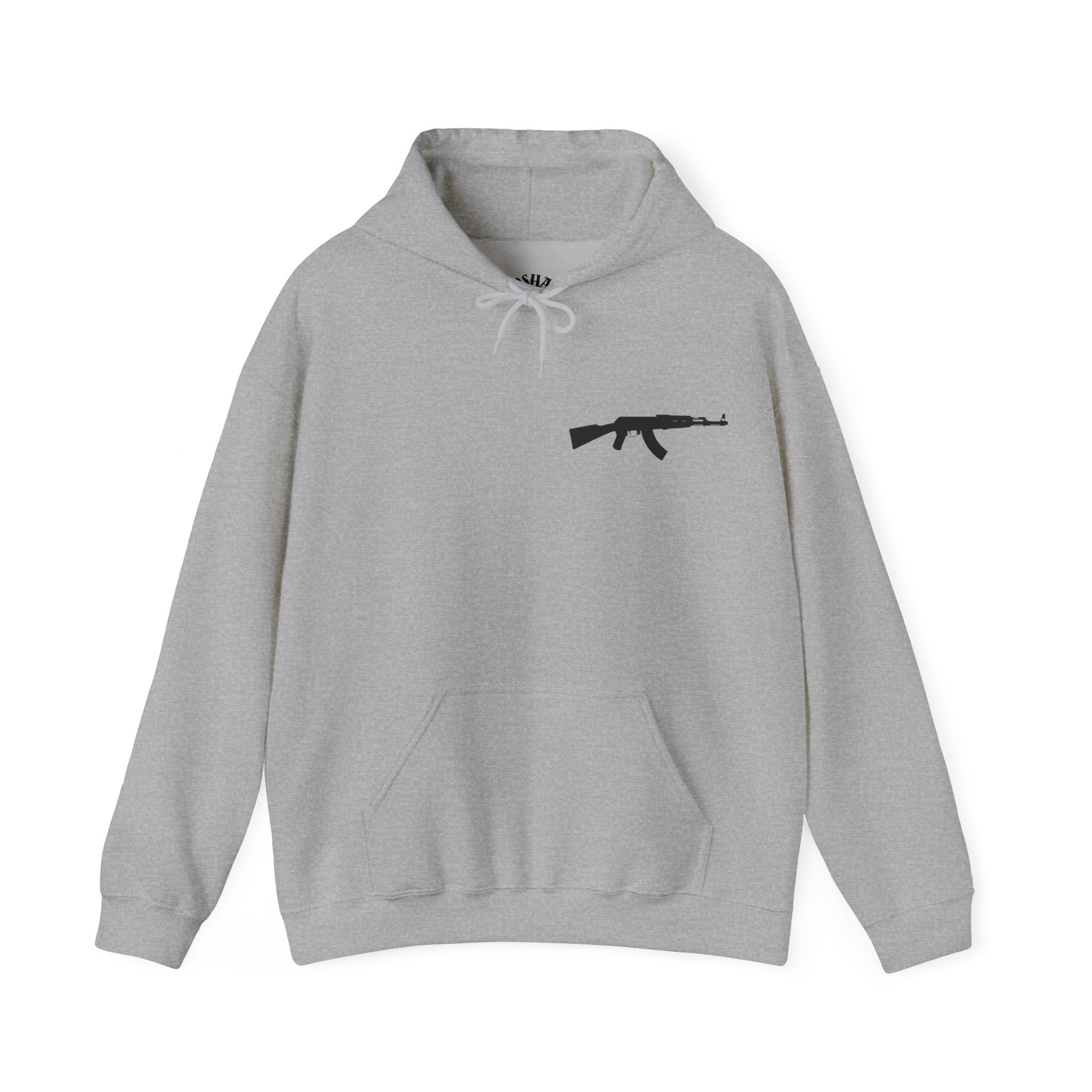 Problem Solver Raccoon Hoodie — Raccoon Holding AK-47 Graphic Hoodie
