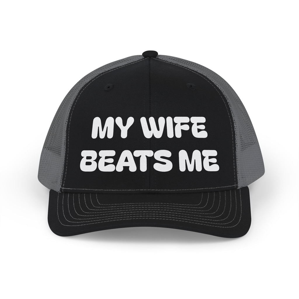 Trucker Cap — "My Wife Beats Me" Funny Snapback Hat