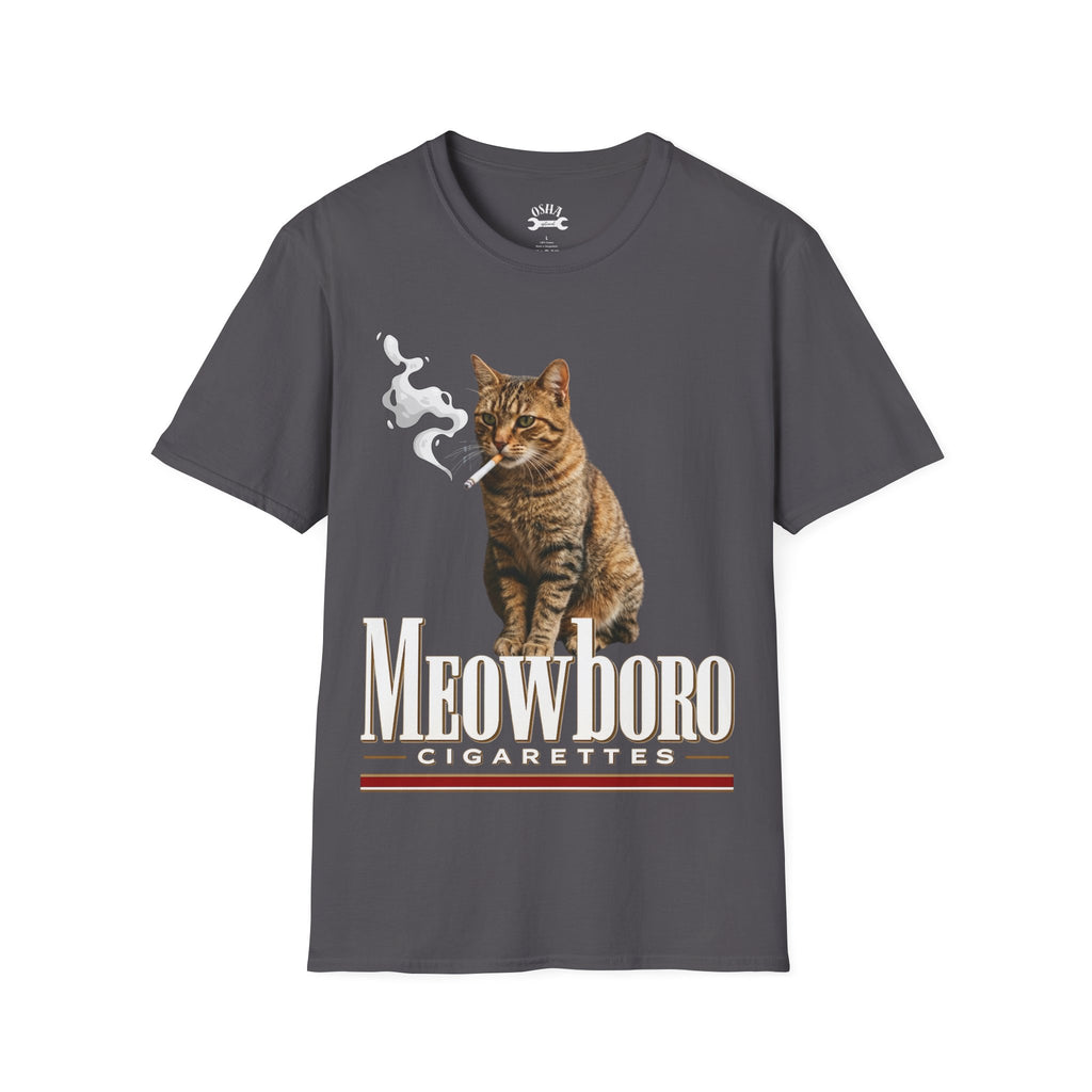 Meowboro Cigarettes T-Shirt — Retro Smoking Cat Graphic Tee