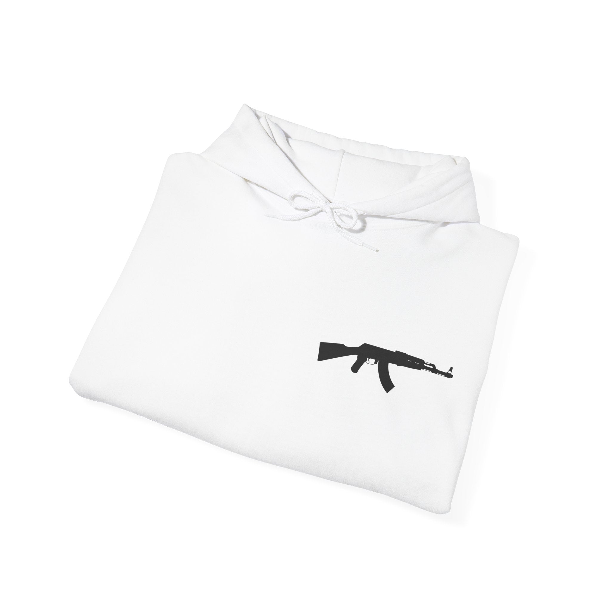Problem Solver Raccoon Hoodie — Raccoon Holding AK-47 Graphic Hoodie
